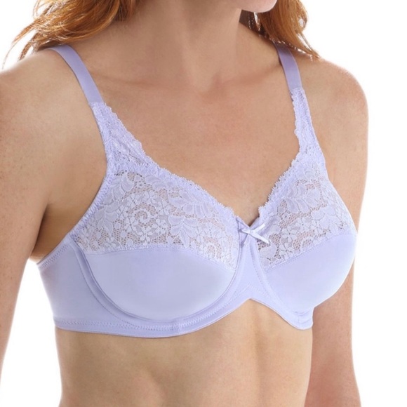 Lilyette White Lace Minimizer Bra 42C Style 0428 Back Hook Closure - Picture 1 of 9